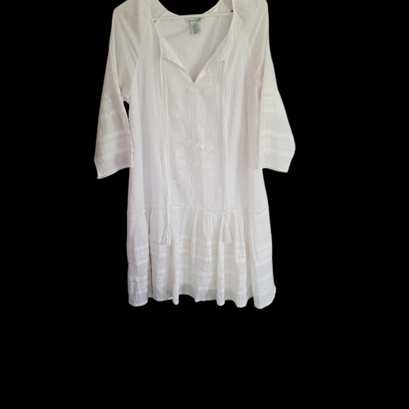 Sundance cataloge white cotton Gauze embroidered dress, size medium - Picture 3 of 12